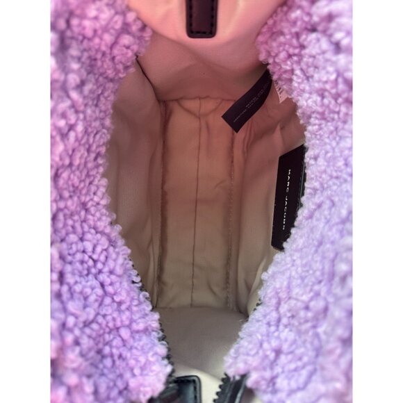 The Tote Bag By Marc Jacobs In Purple Sherpa With Black Adjustable Strap - Picture 6 of 6